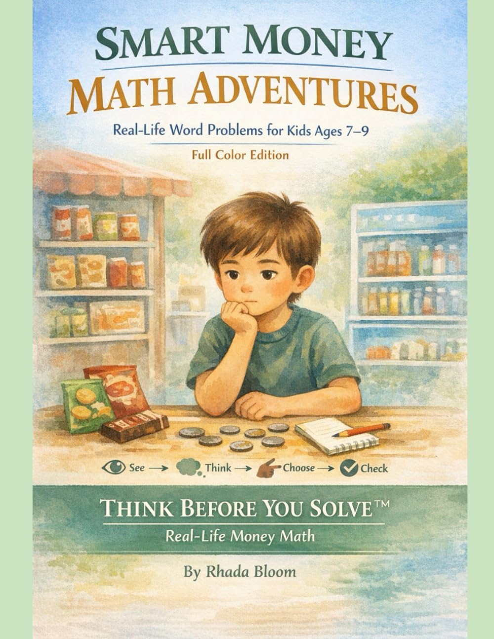 Smart Money Math Adventures: Real-Life Word Problems for Kids Ages 7–9 -Full Color Edition: Learn math through fun money stories of family, coins, and snacks — real-life practice