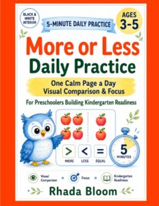More or Less Daily Practice: 5-Minute Visual Comparison Activities for Focus and Kindergarten Readiness (Ages 3–5) (Blue Owl Preschool Thinking Series)