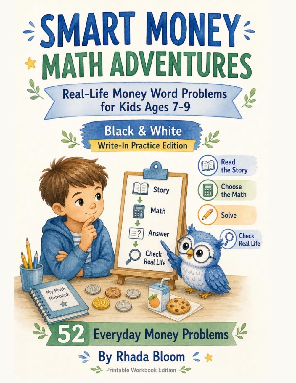 Smart Money Math Adventures: Real-Life Word Problems for Kids Ages 7–9 -Printable Workbook Edition: Learn math through write-in activities and everyday problem-solving – perfect for classroom and home