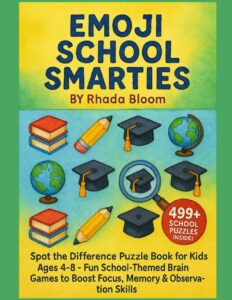Emoji School Smarties: Spot the Difference Puzzle Book for Kids Ages 4–8 –