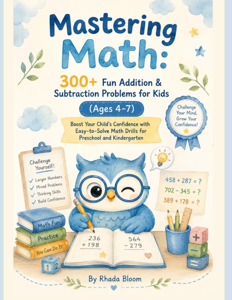 Mastering Math: 300+ Fun Addition & Subtraction Problems for Kids (Ages 4–7):