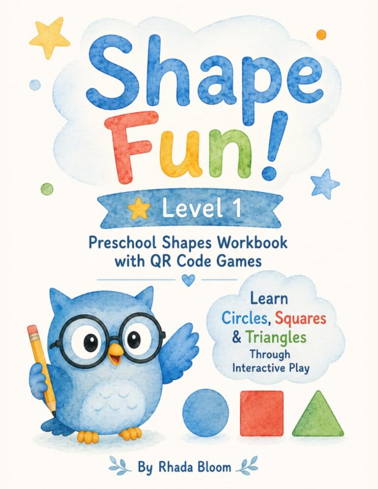 Shape Fun! Level 1 – Preschool Shapes Workbook with QR Code Games: Learn Circles, Squares & Triangles Through Interactive Play (Shape Fun! Learning Adventure Series)