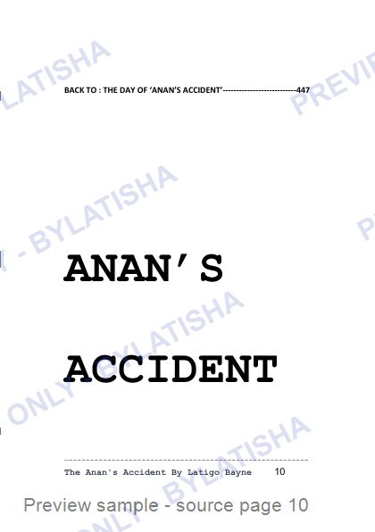 The Anan’s Accident: A supernatural prequel to The Luang Phi Jus Saga preview sample