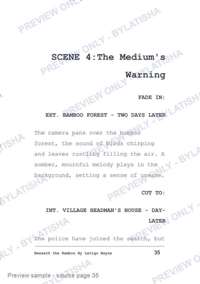Beneath the Bamboo: Screenplay E-Book Edition — A Latigo’s Short Film Read preview sample