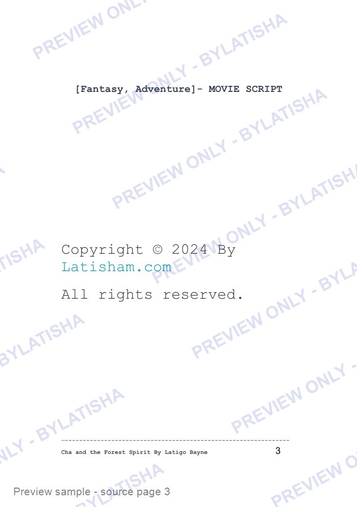 Cha and the Forest Spirit preview sample