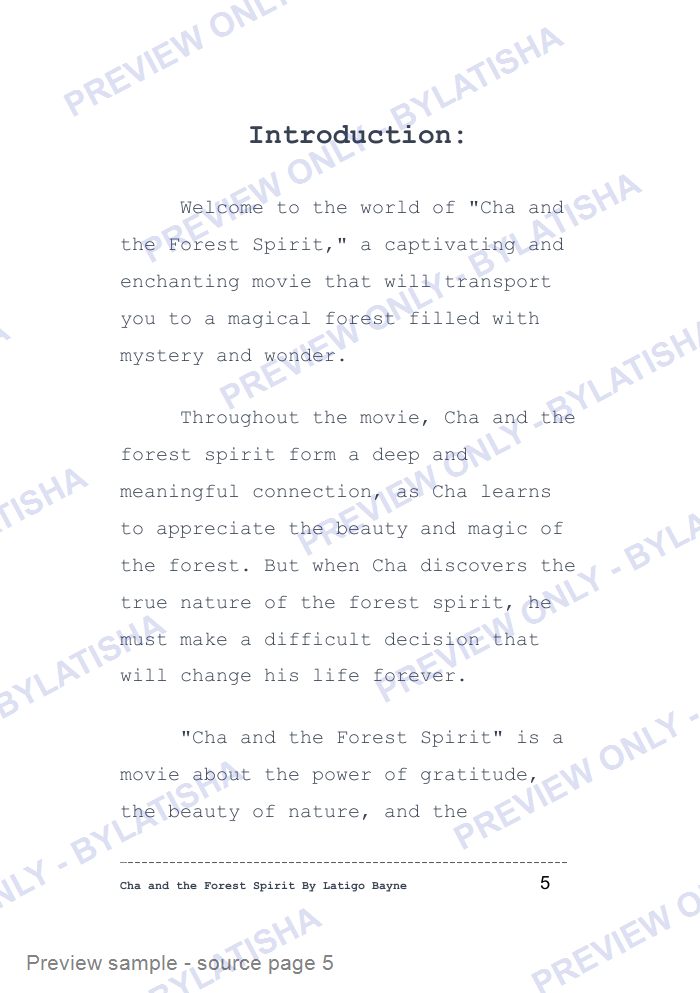 Cha and the Forest Spirit preview sample