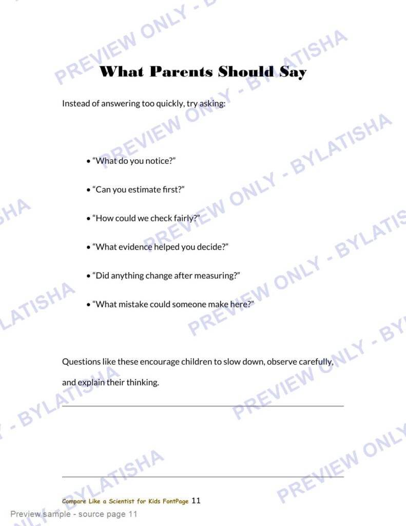 Compare Like a Scientist for Kids preview sample
