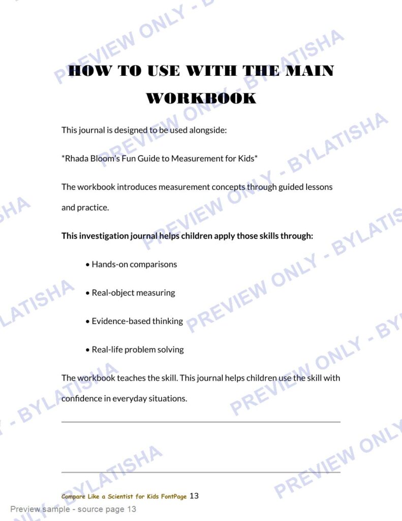 Compare Like a Scientist for Kids preview sample