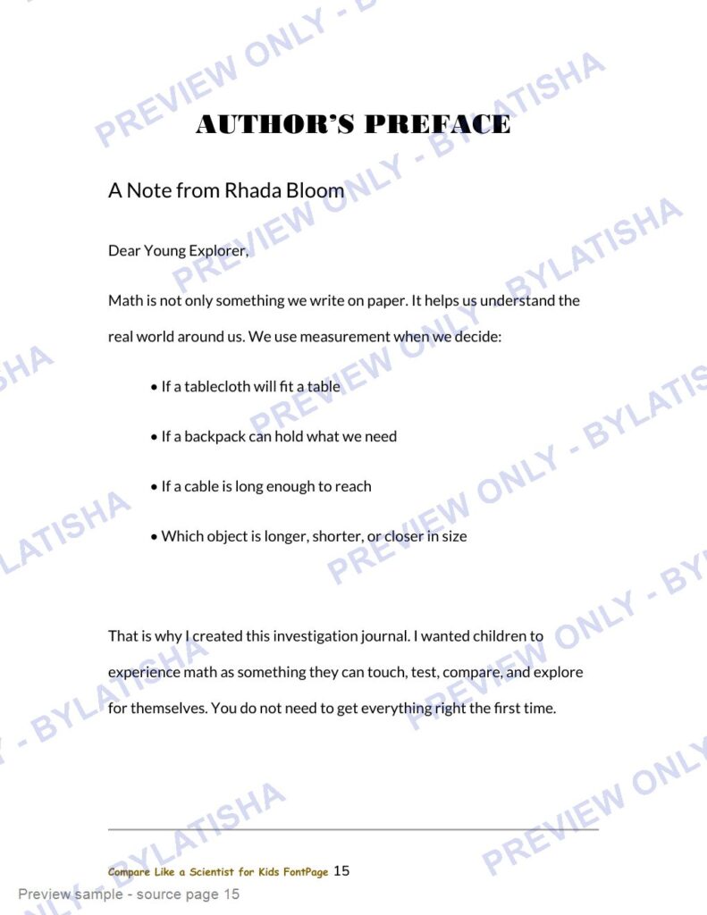 Compare Like a Scientist for Kids preview sample