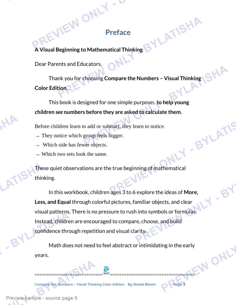 Compare the Numbers - Visual Thinking Color Edition preview sample