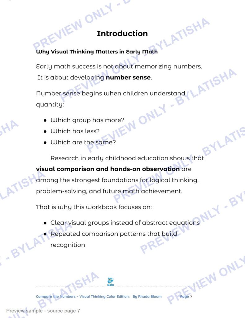 Compare the Numbers - Visual Thinking Color Edition preview sample