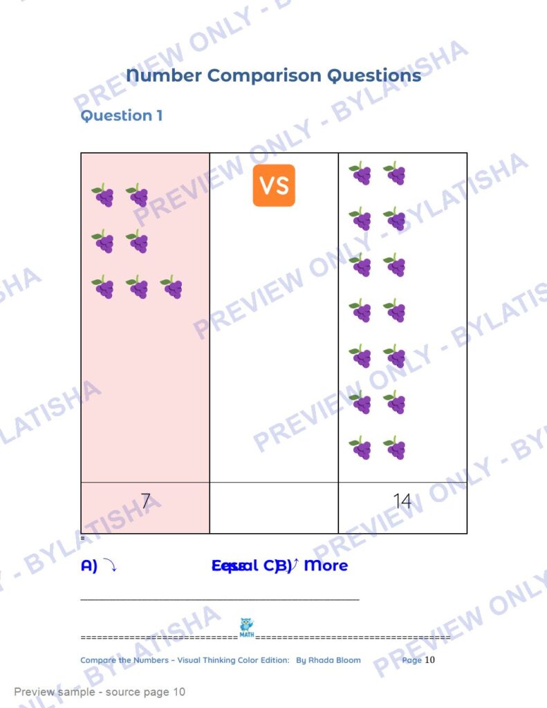 Compare the Numbers - Visual Thinking Color Edition preview sample