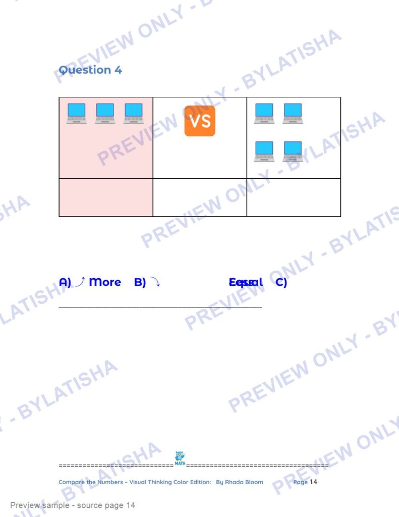 Compare the Numbers - Visual Thinking Color Edition preview sample