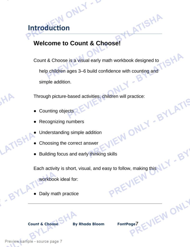 Count & Choose preview sample