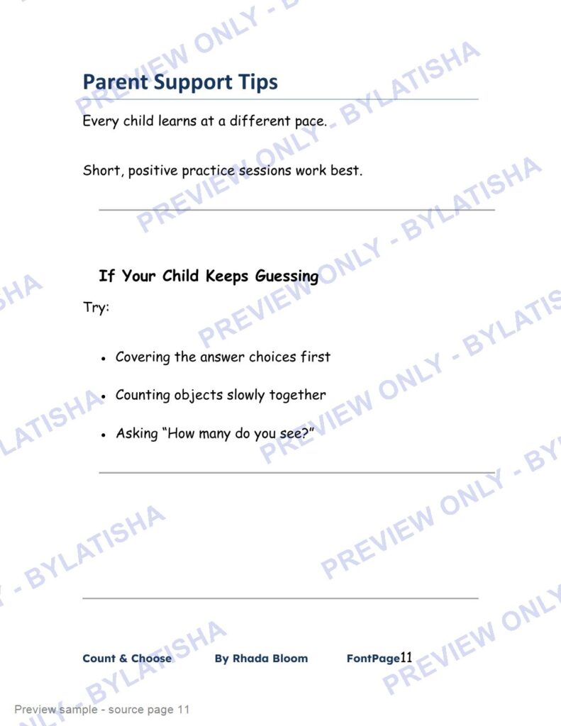 Count & Choose preview sample