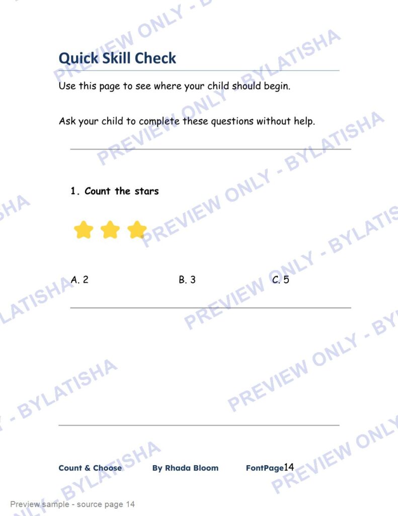 Count & Choose preview sample