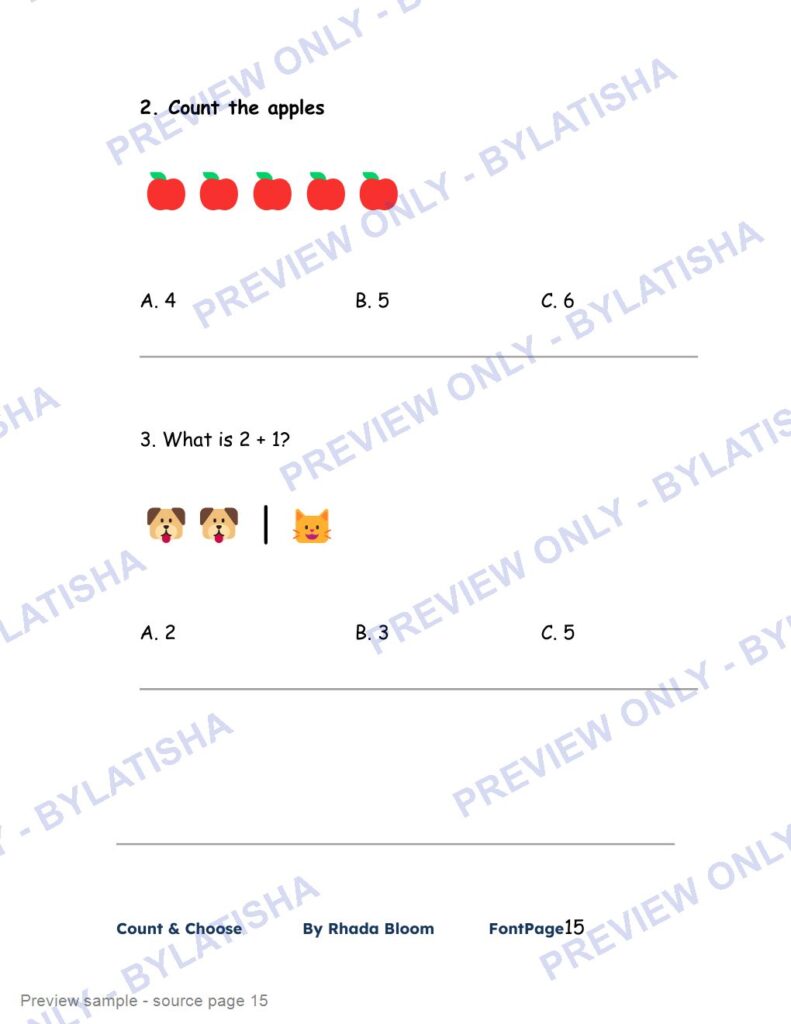 Count & Choose preview sample