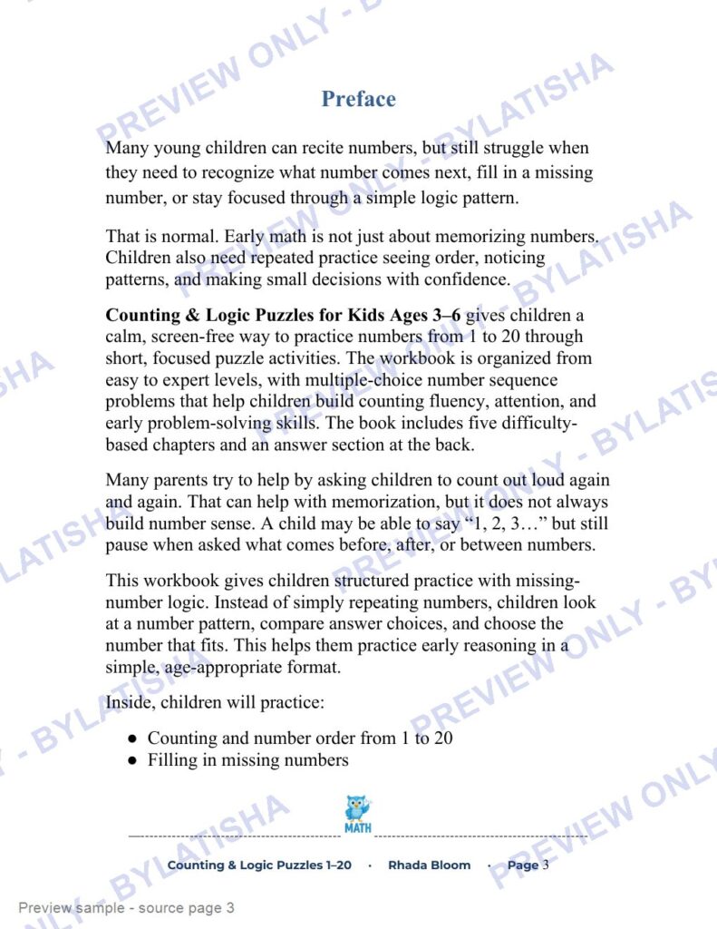 Counting & Logic Puzzles preview sample