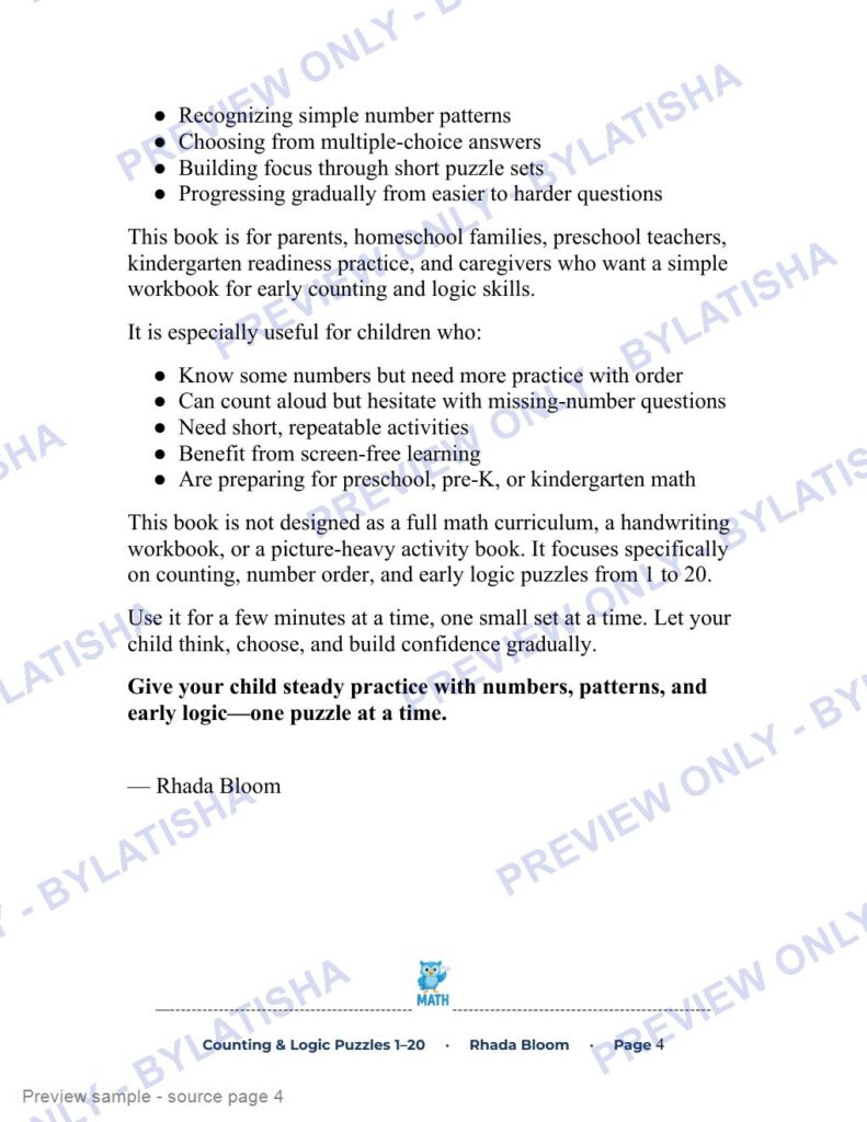 Counting & Logic Puzzles preview sample