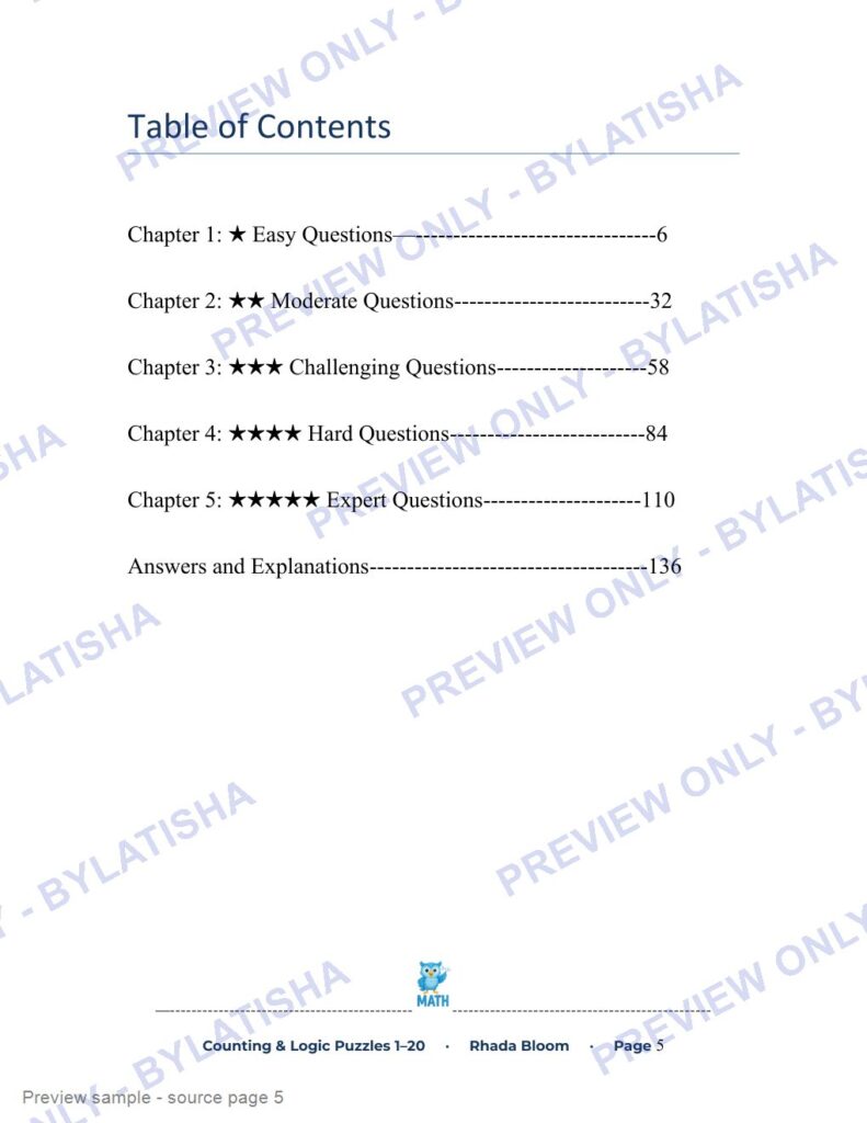 Counting & Logic Puzzles preview sample