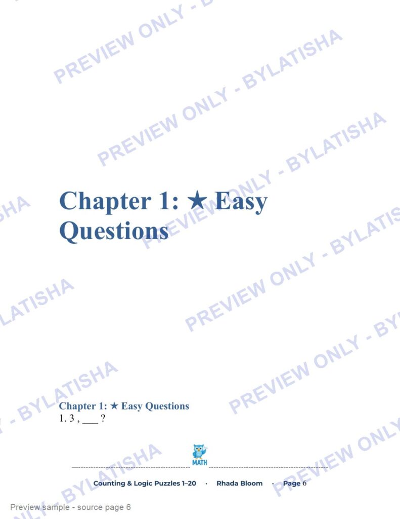 Counting & Logic Puzzles preview sample