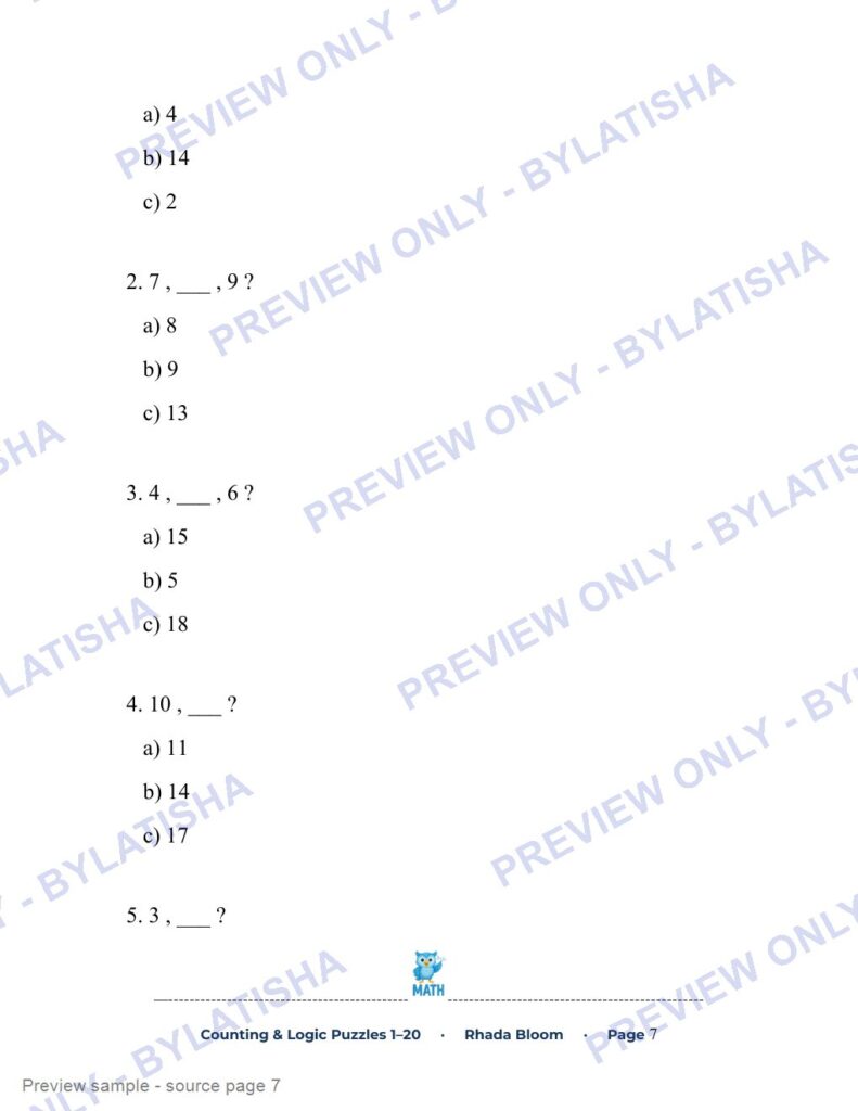 Counting & Logic Puzzles preview sample