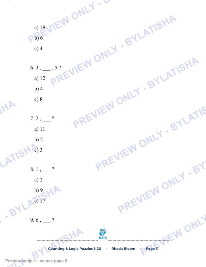 Counting & Logic Puzzles preview sample