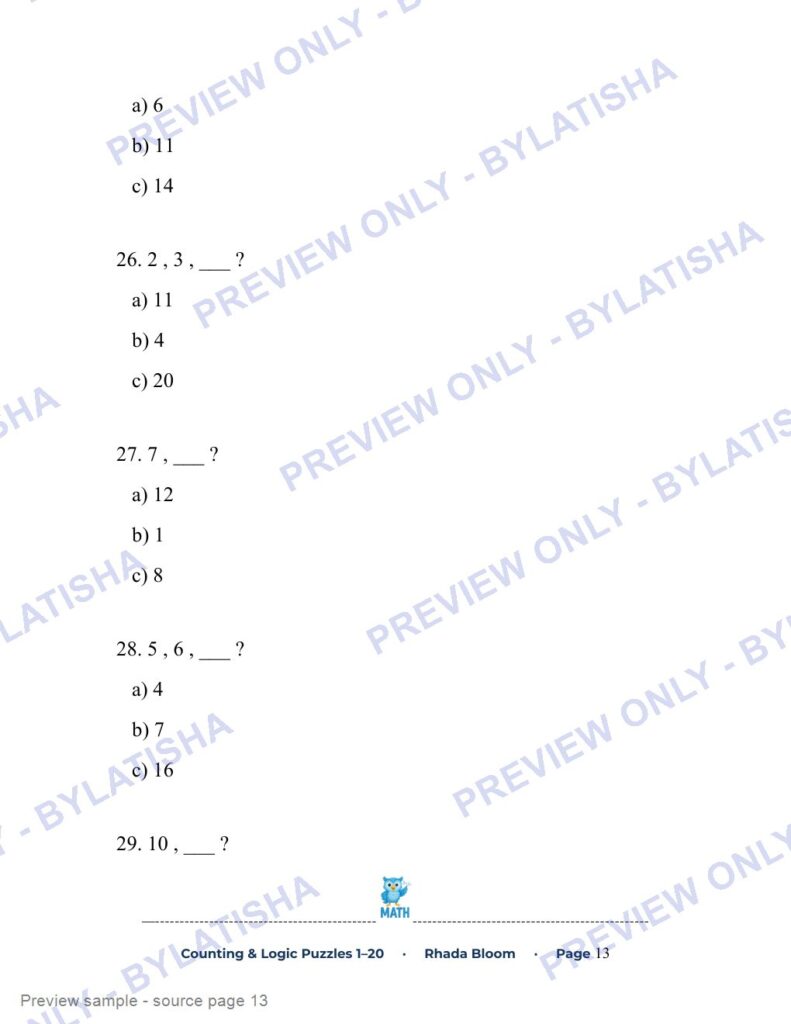 Counting & Logic Puzzles preview sample