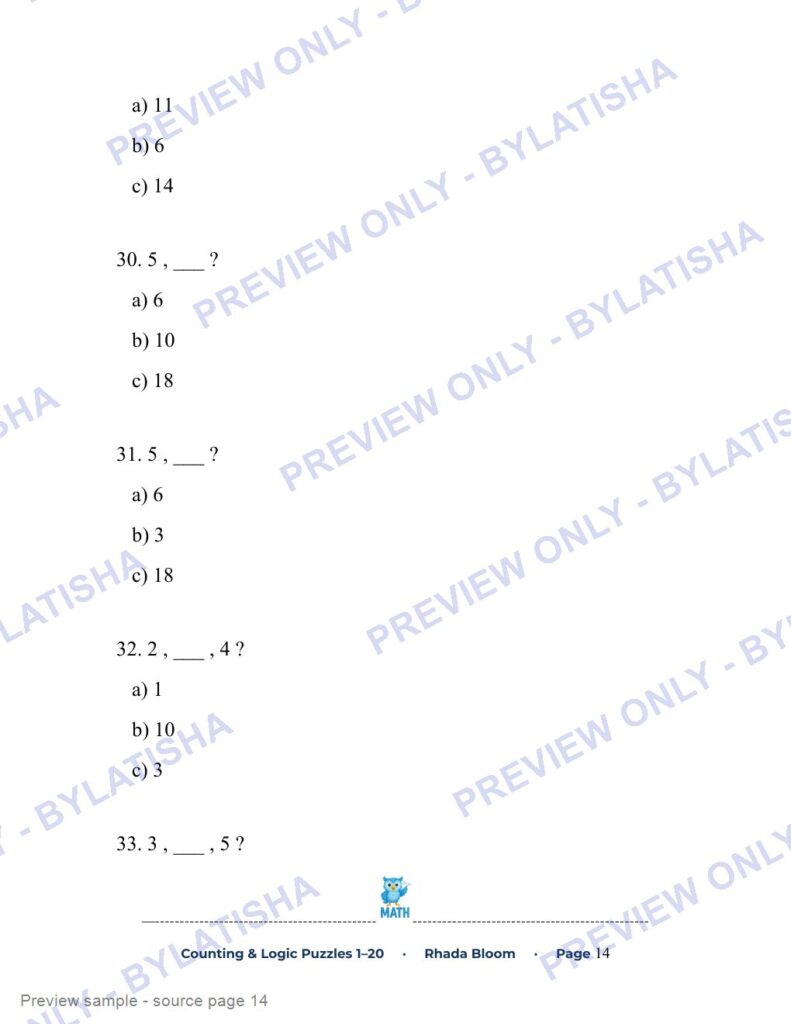 Counting & Logic Puzzles preview sample