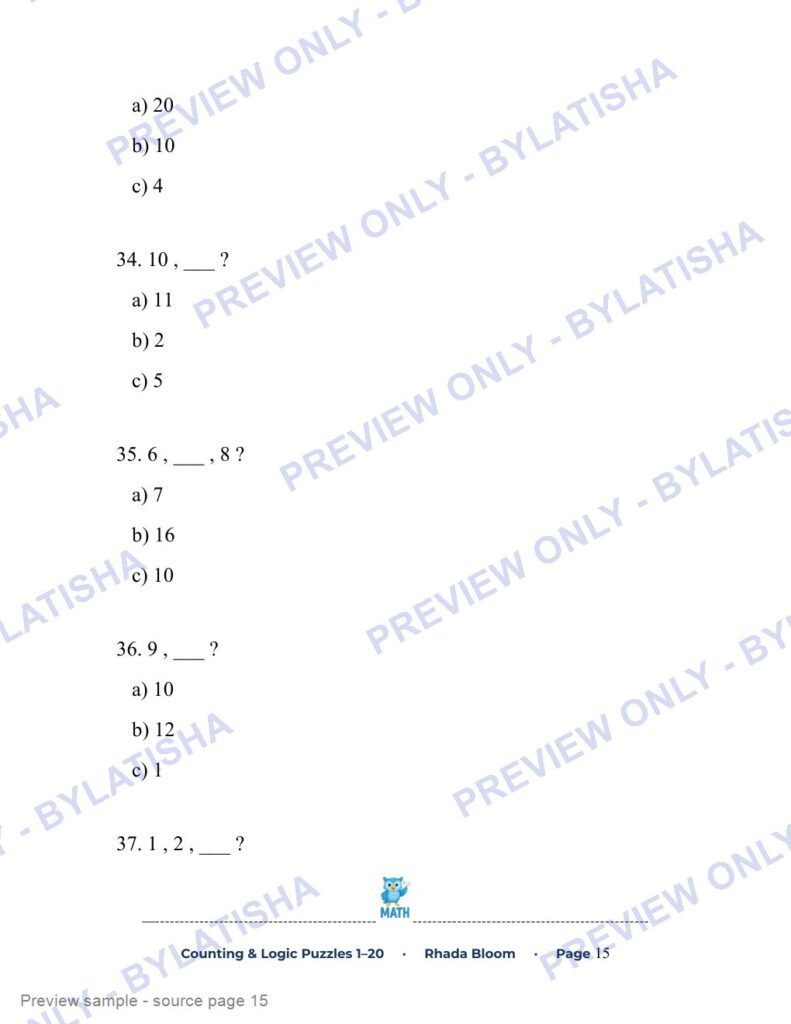 Counting & Logic Puzzles preview sample