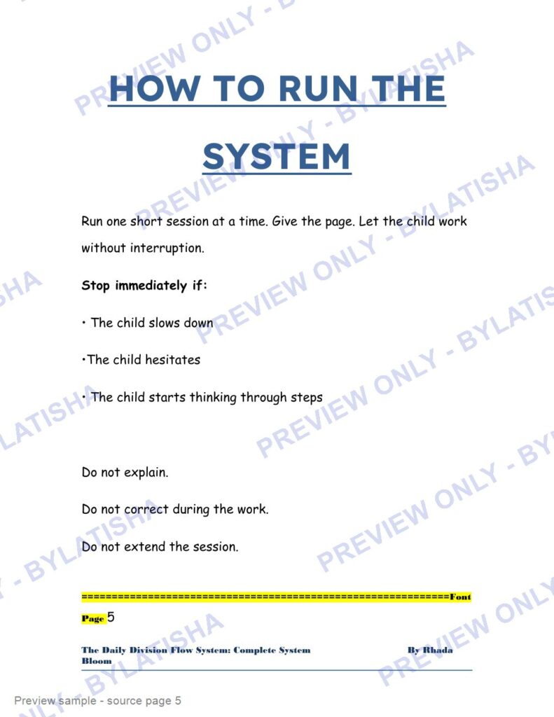 The Daily Division Flow System: Complete System preview sample