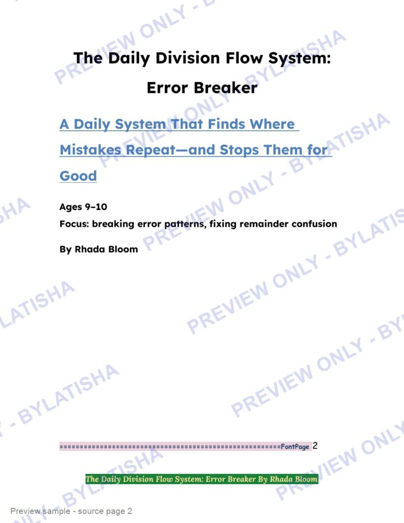 The Daily Division Flow System: Error Breaker preview sample