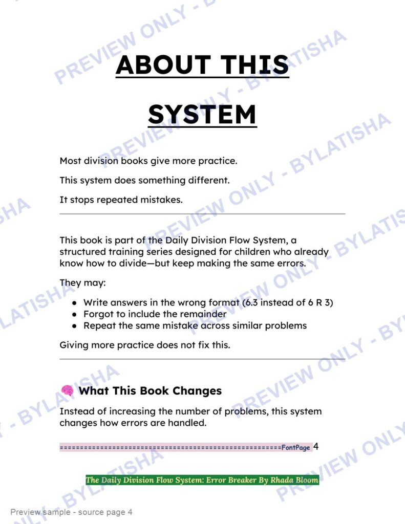 The Daily Division Flow System: Error Breaker preview sample