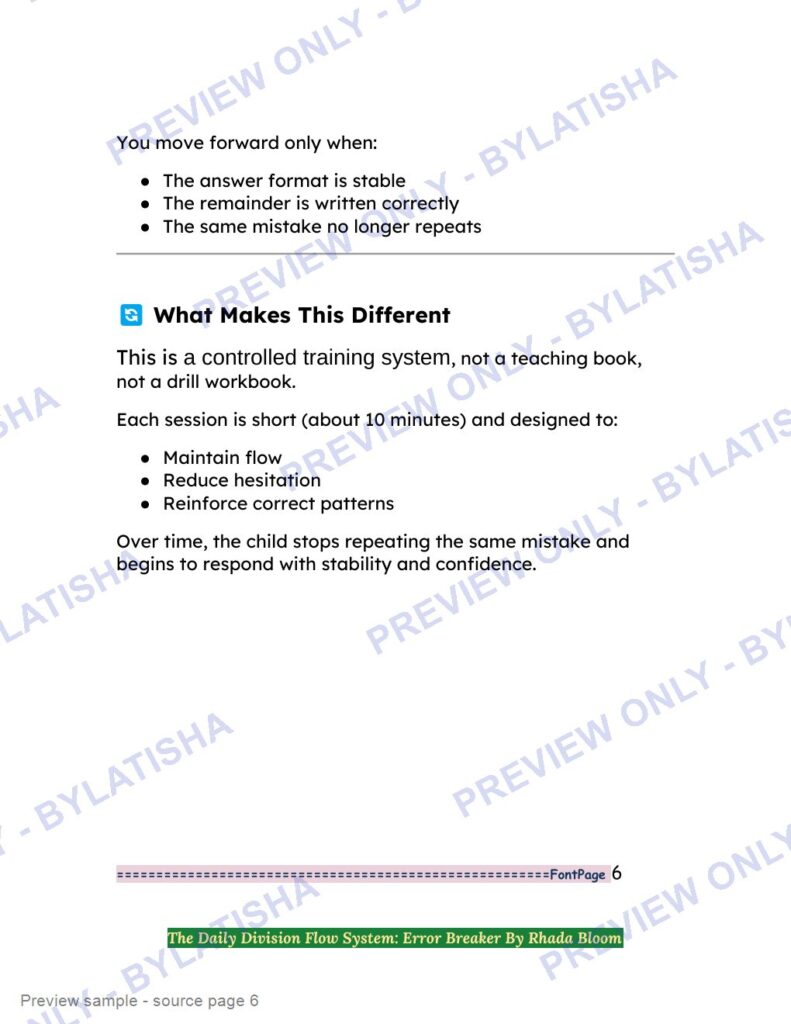 The Daily Division Flow System: Error Breaker preview sample