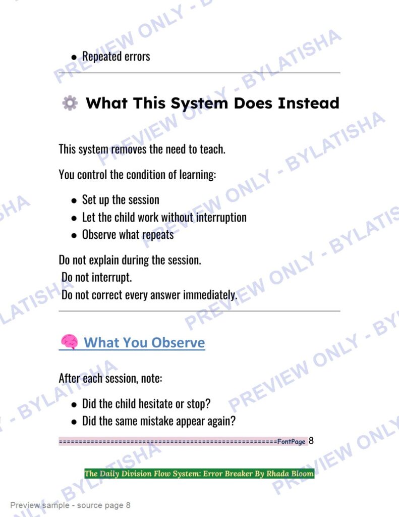 The Daily Division Flow System: Error Breaker preview sample
