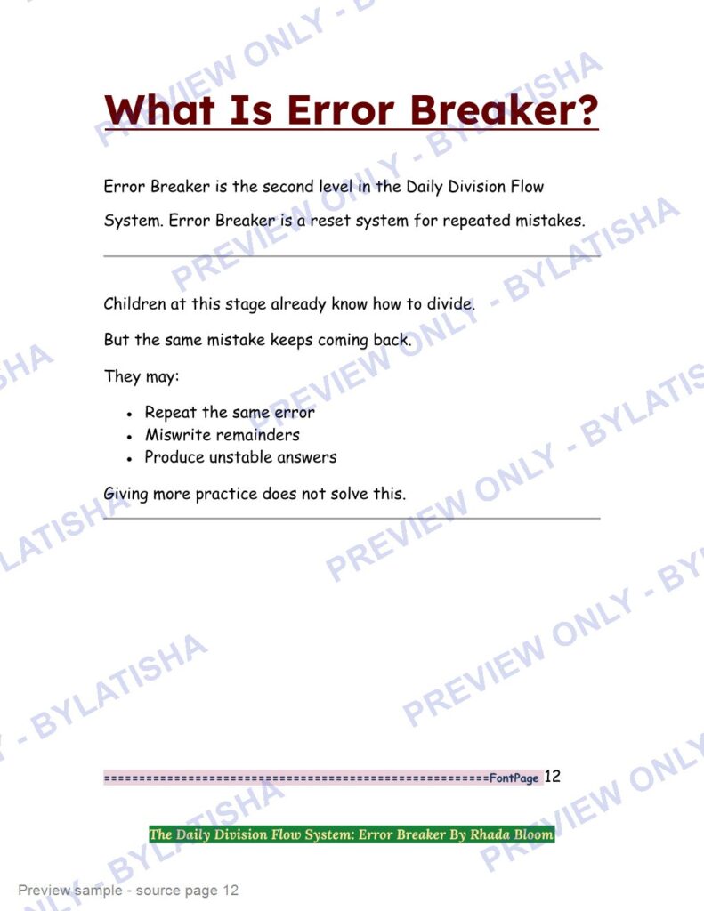 The Daily Division Flow System: Error Breaker preview sample
