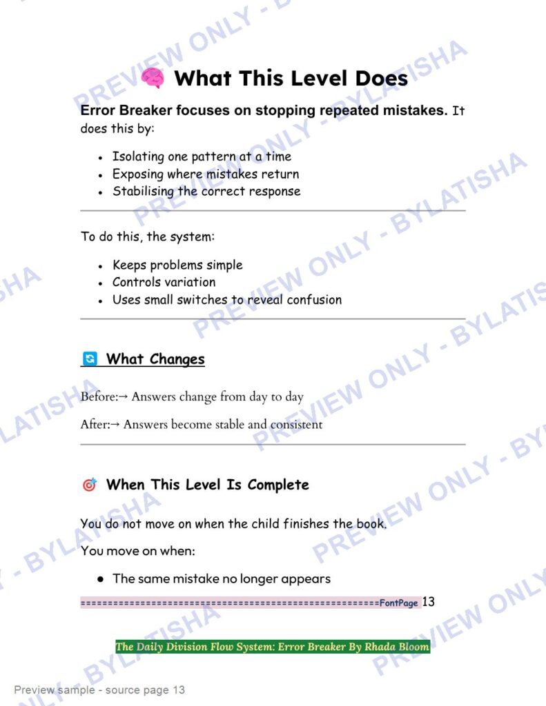 The Daily Division Flow System: Error Breaker preview sample