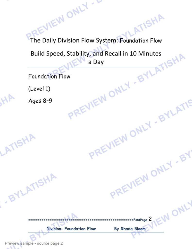The Daily Division Flow System: Foundation Flow preview sample
