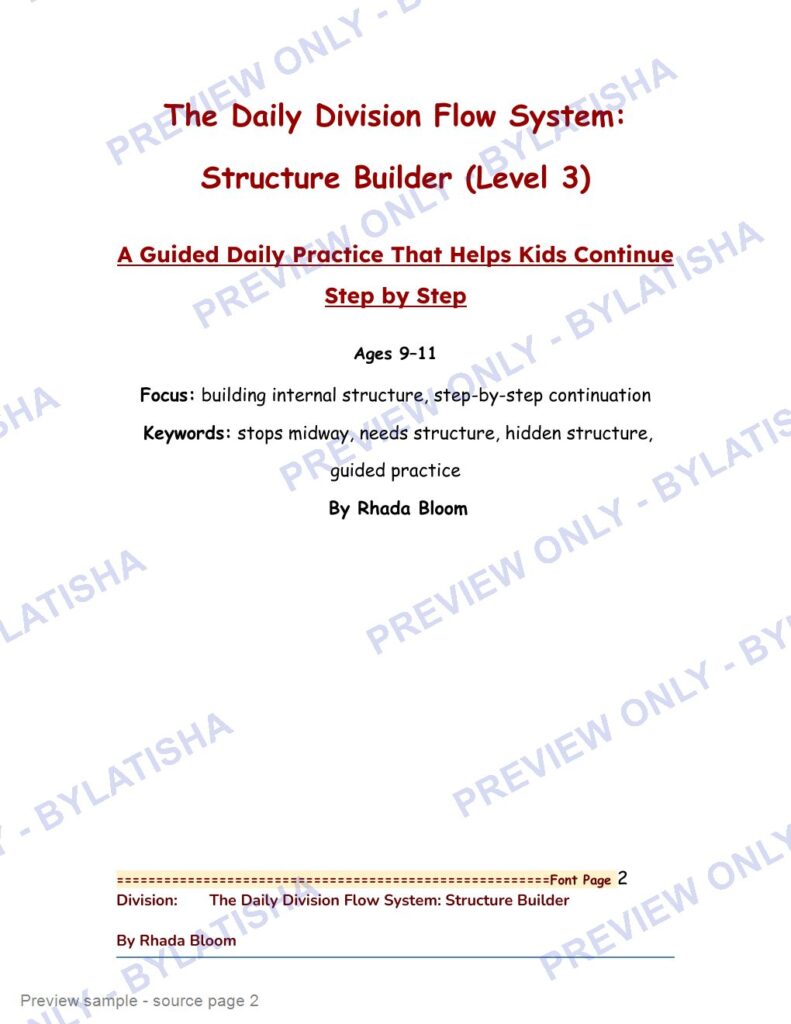 The Daily Division Flow System: Structure Builder preview sample