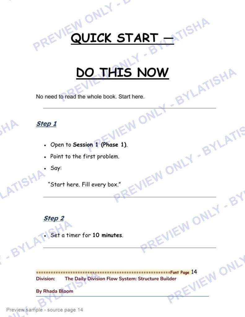 The Daily Division Flow System: Structure Builder preview sample