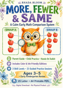 7-Day More, Fewer & Same — Picture-Based Early Math Comparison Practice for Ages 3–5