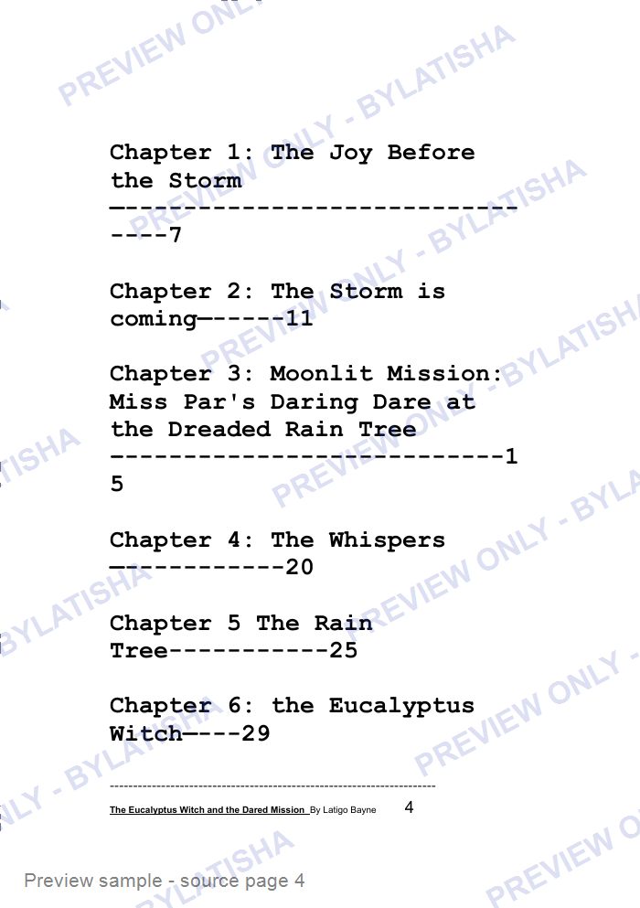 The Eucalyptus Witch and the Dared Mission: E-Book Edition — Latigo’s Flash Read preview sample
