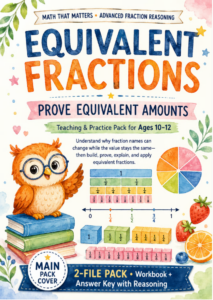 EQUIVALENT FRACTIONS : PROVE EQUIVALENT AMOUNTS (Teaching & Practice Workbook for Ages 10–12)