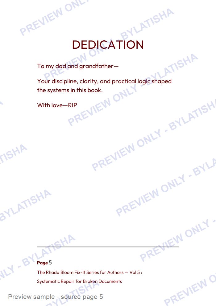 The Rhada Bloom Fix-It Series for Authors: Vol 5 preview sample