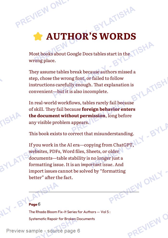 The Rhada Bloom Fix-It Series for Authors: Vol 5 preview sample