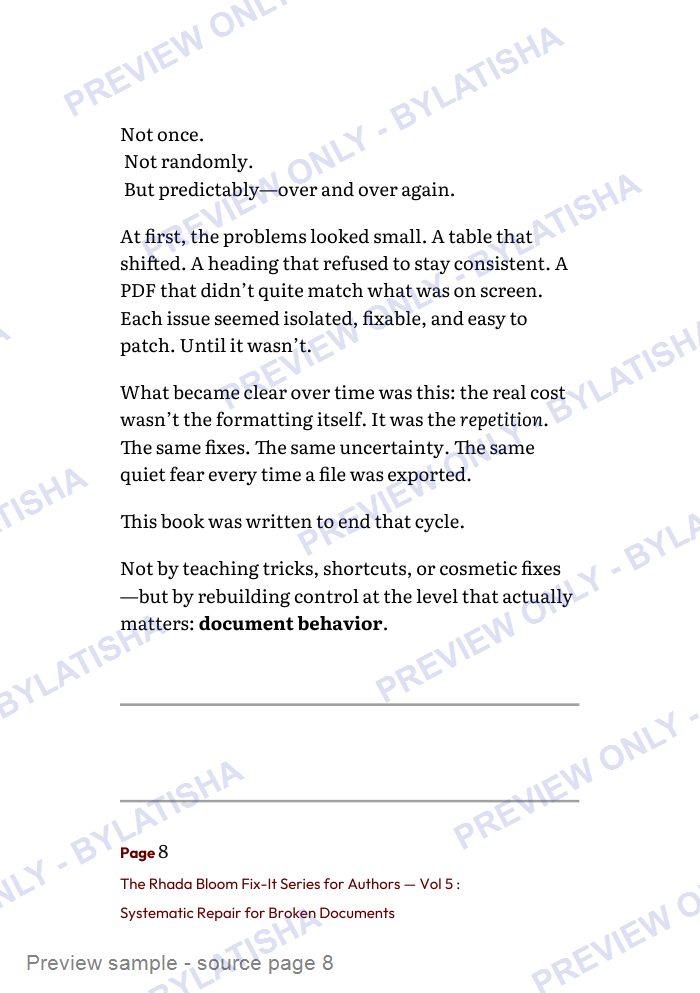 The Rhada Bloom Fix-It Series for Authors: Vol 5 preview sample
