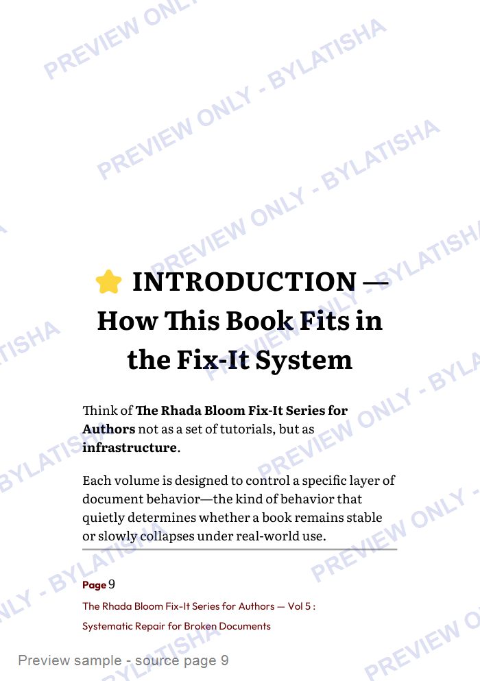 The Rhada Bloom Fix-It Series for Authors: Vol 5 preview sample