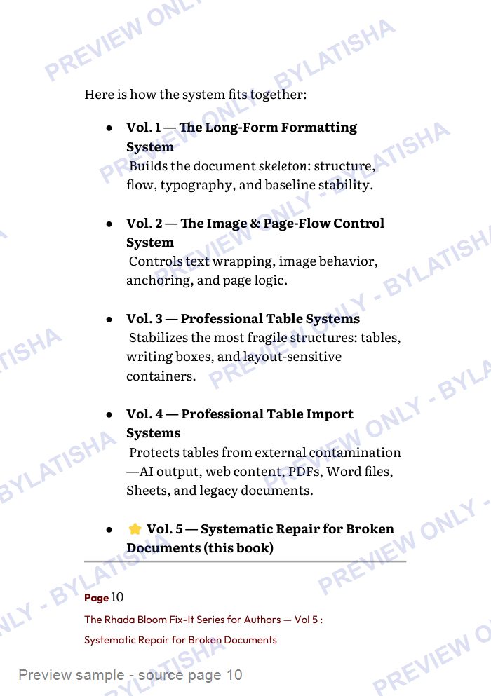 The Rhada Bloom Fix-It Series for Authors: Vol 5 preview sample