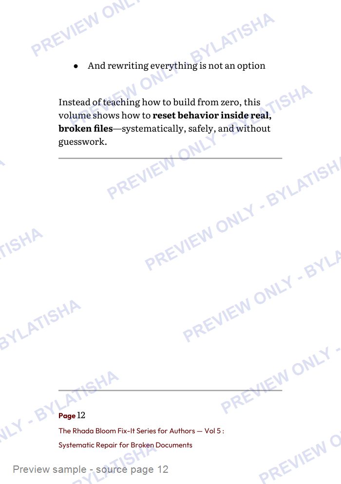 The Rhada Bloom Fix-It Series for Authors: Vol 5 preview sample