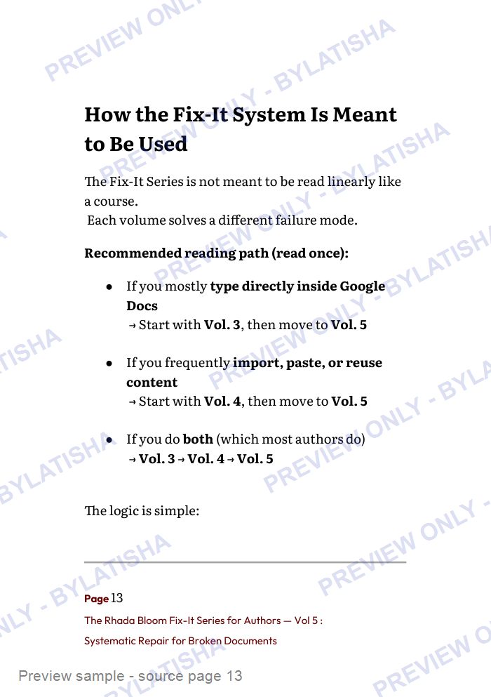 The Rhada Bloom Fix-It Series for Authors: Vol 5 preview sample